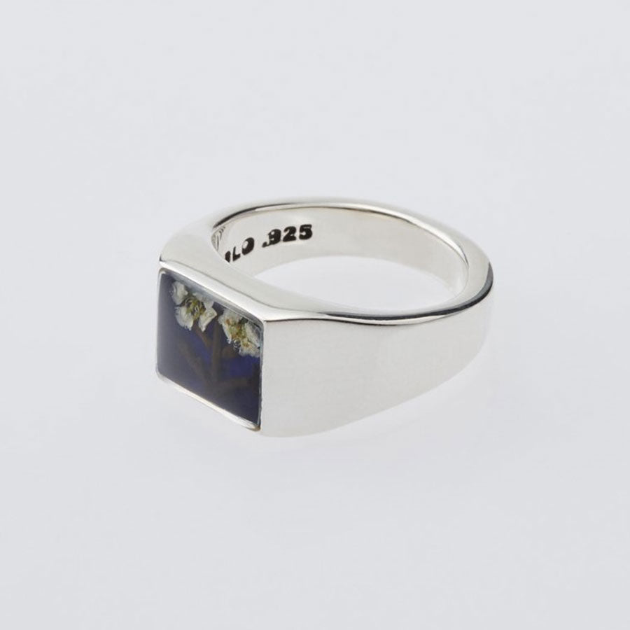 【XOLO JEWELRY/ショロジュエリー】<br>Signet Ring with Flower / Blue <br>XOR040