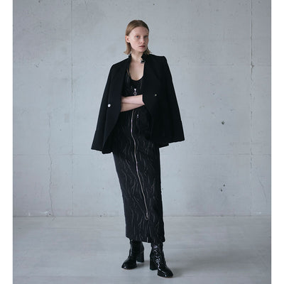 【EBONY/エボニー】<br>Jacquard Zip Camisole dress <br>E23AW/D-01