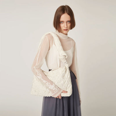 【MURRAL/ミューラル】<br>Scenery embroidery sheer top <br>242-0304