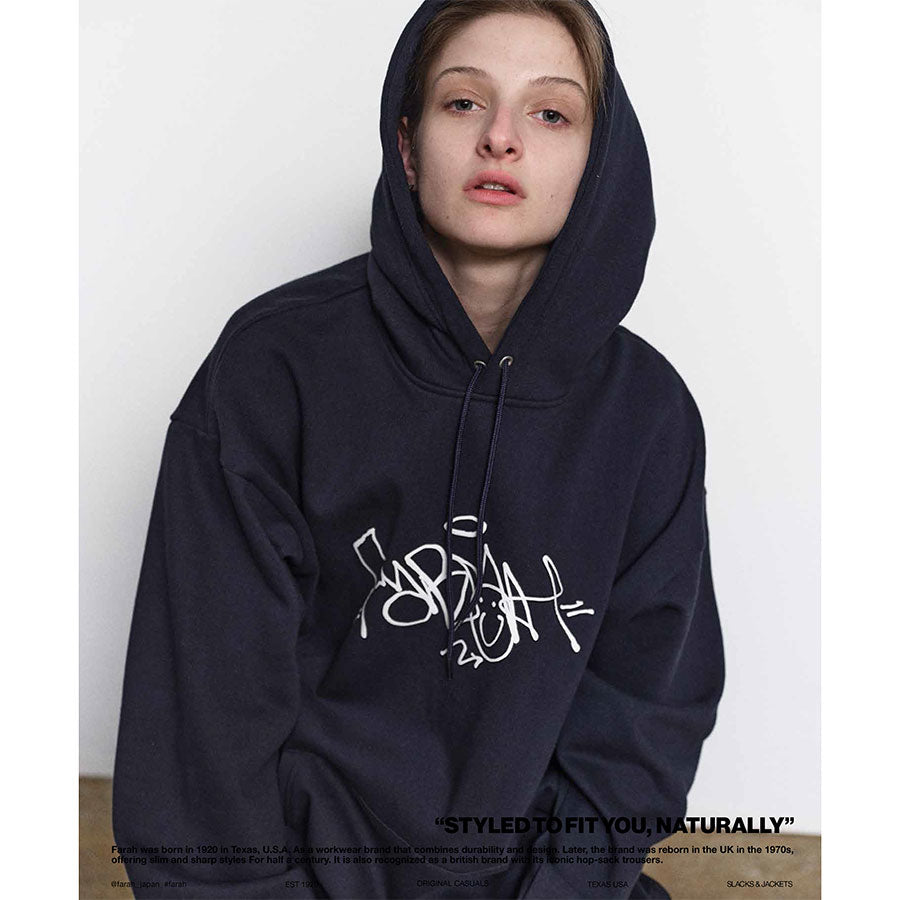 SALE 50%OFF ! <br/>【FARAH/ファーラー】<br>Printed Graphic Hoodie "Tagging LOGO" <br>FR0403-M3011