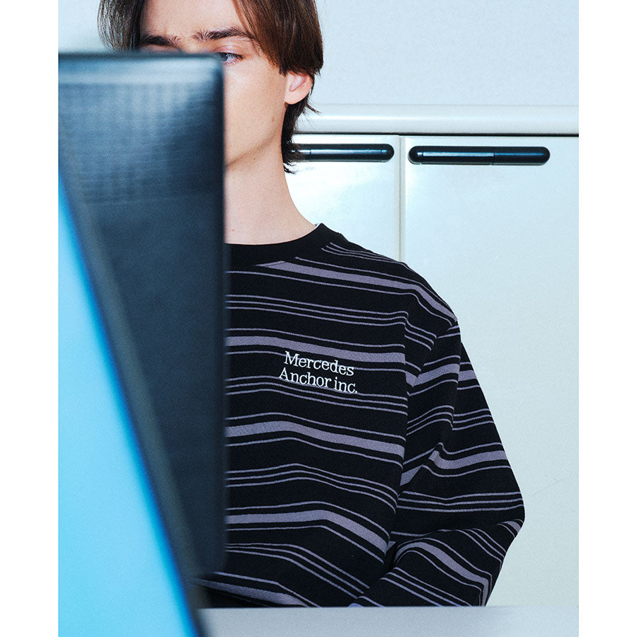 MULTI STRIPED L/S TEE BLACK XLサイズ ANCHOR INC./アンカーインク】MULTI STRIPED L/S TEE ANCSS26LT02の
