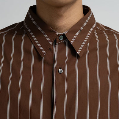 【Graphpaper/グラフペーパー】<br>SIDOGRAS Stripe L/S Oversized Regular Collar Shirt <br>GM254-50025STB