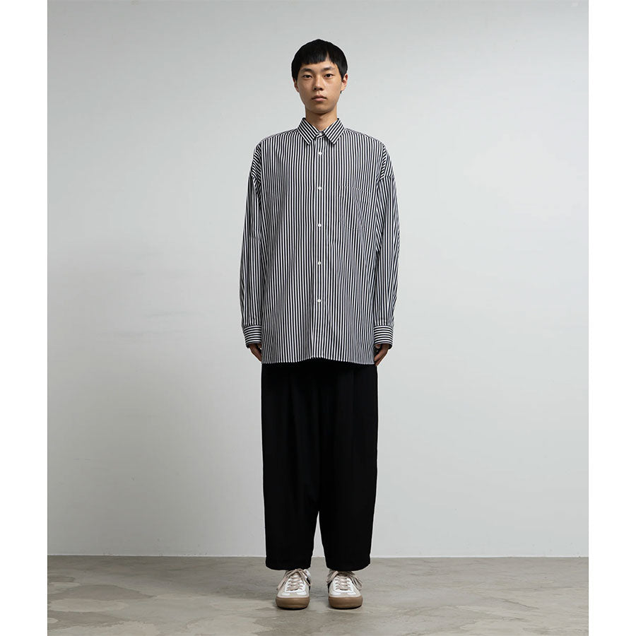 【Graphpaper/グラフペーパー】<br>High Count Regular Collar Round Cut Oversized Shirt <br>GM253-50030C
