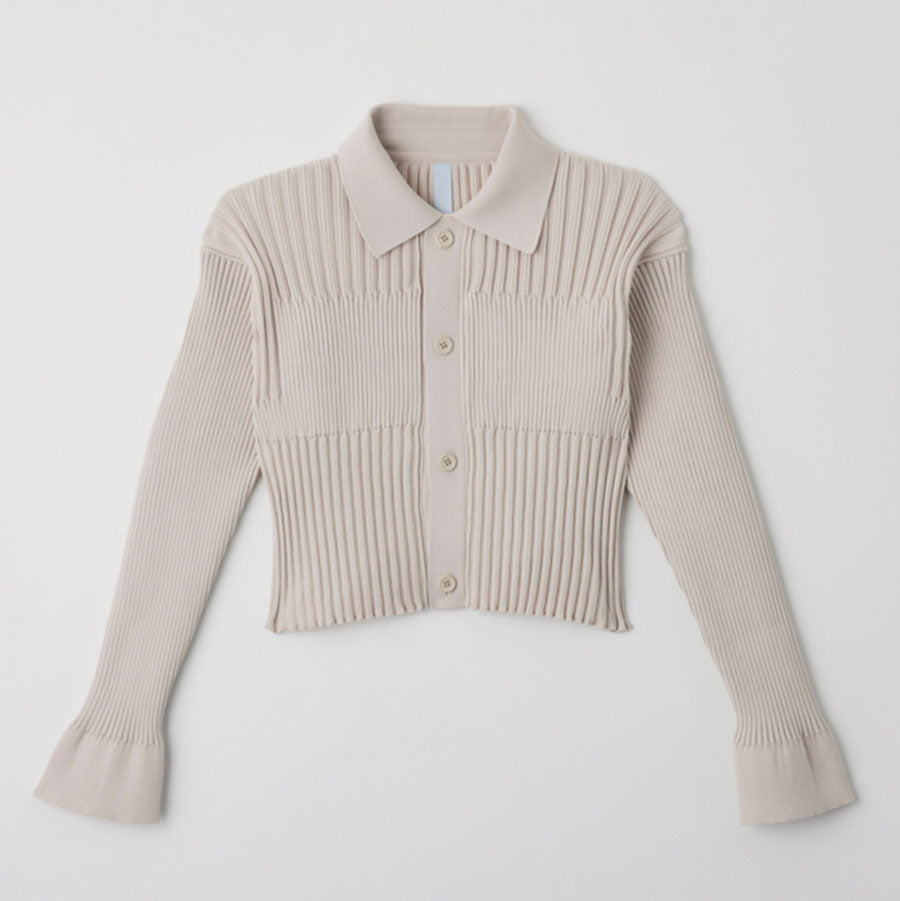 【CFCL/シーエフシーエル】<br>FLUTED CROPPED SHIRT CARDIGAN <br>CF006KE013