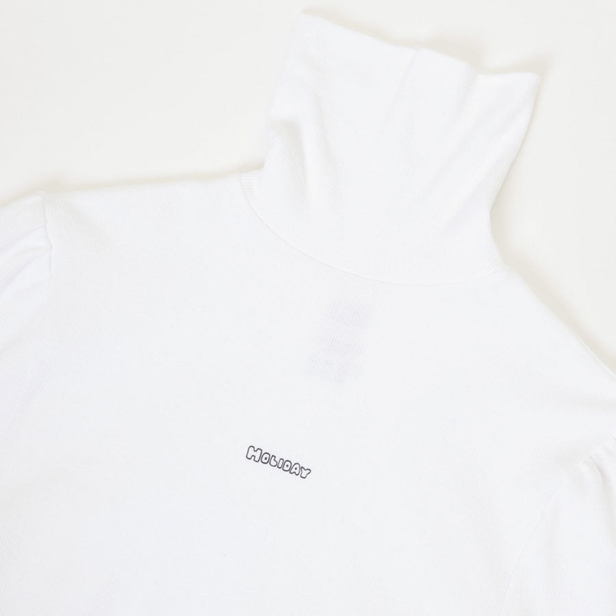 【HOLIDAY/ホリディ】SUPER RIB PUFF HIGH-NECK TOPS (HOLIDAY) <br>23201114