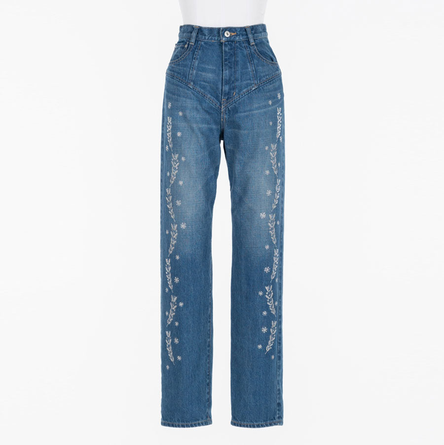 【FETICO/フェティコ】 <br>Embroidered straight jeans <br>FTC254-0601A
