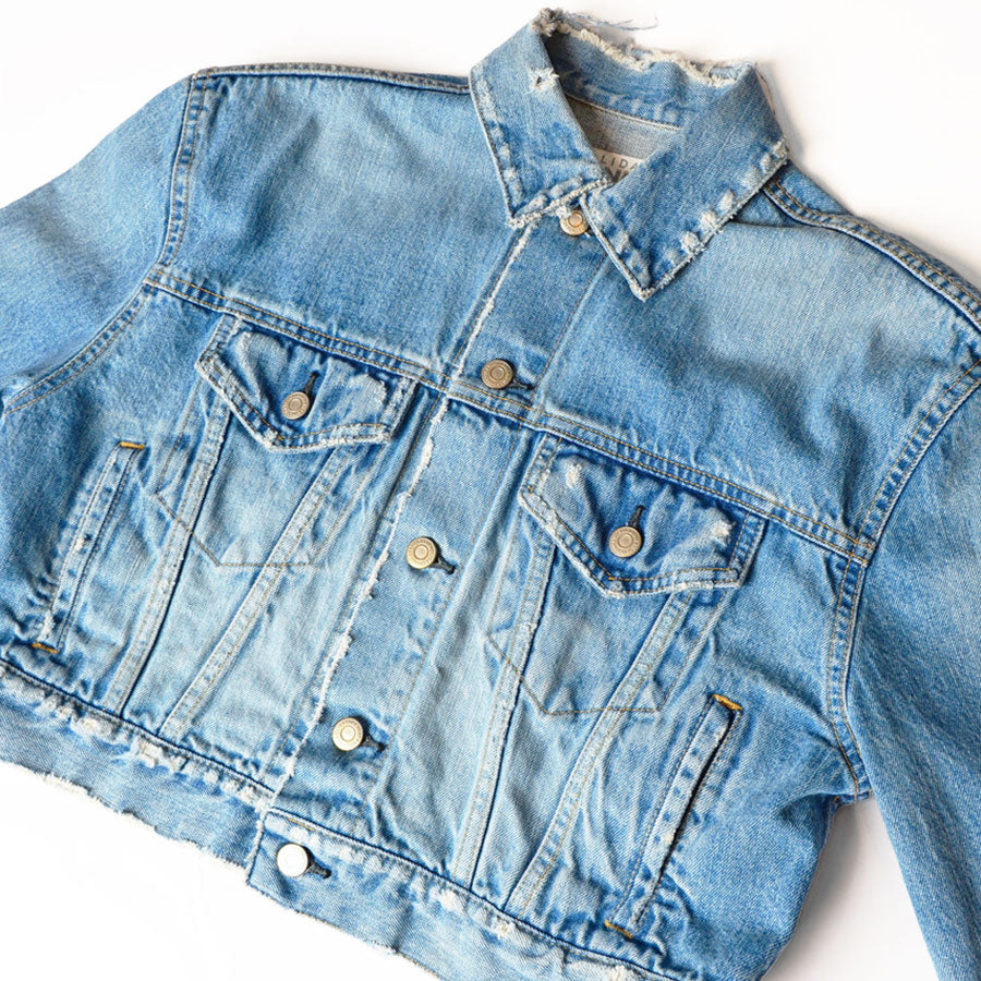 SALE 30%OFF ! 【HOLIDAY/ホリデイ】DAMAGE DENIM PADDED SHOULDER