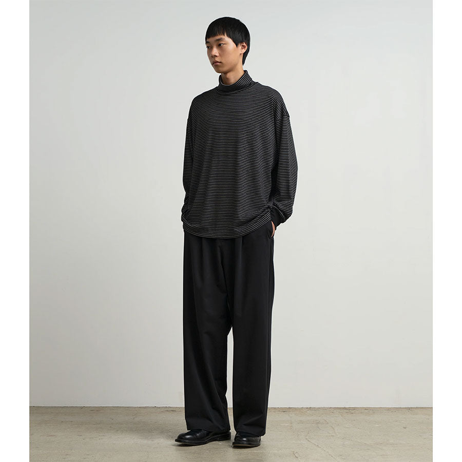Graphpaper/グラフペーパー】Fine Wool Border L/S Turtle Neck Tee