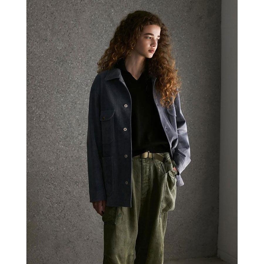 【HERILL/ヘリル】<br>Goat suede Railroad Chore Jacket <br>26-011-HL-8000-10