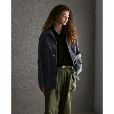 【HERILL/ヘリル】<br>Goat suede Railroad Chore Jacket <br>26-011-HL-8000-10