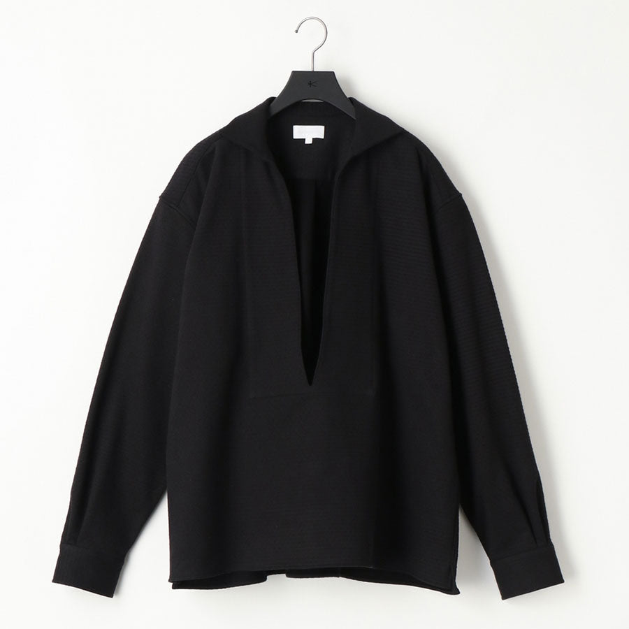 【KANEMASA PHIL./カネマサフィル】<br>36G Needle Punch Vneck Smog <br>KM25A-008