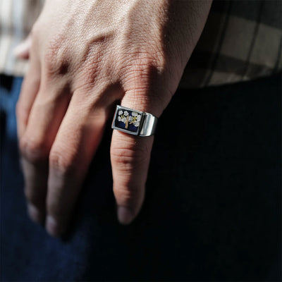 【XOLO JEWELRY/쇼로쥬얼리】<br> Signet Ring with Flower / Blue<br> XOR040 
