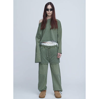 【INSCRIRE/アンスクリア】<br>Layered Sweat Pants <br>I25AW-BC117