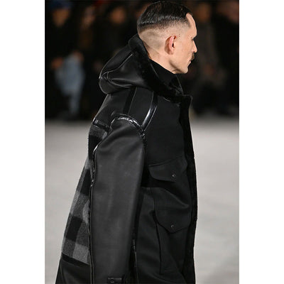 【JUNYA WATANABE MAN】<br>エステルフェイクファー×ウールサージフランネル FILSON Wネームコート <br>WP-C009-051