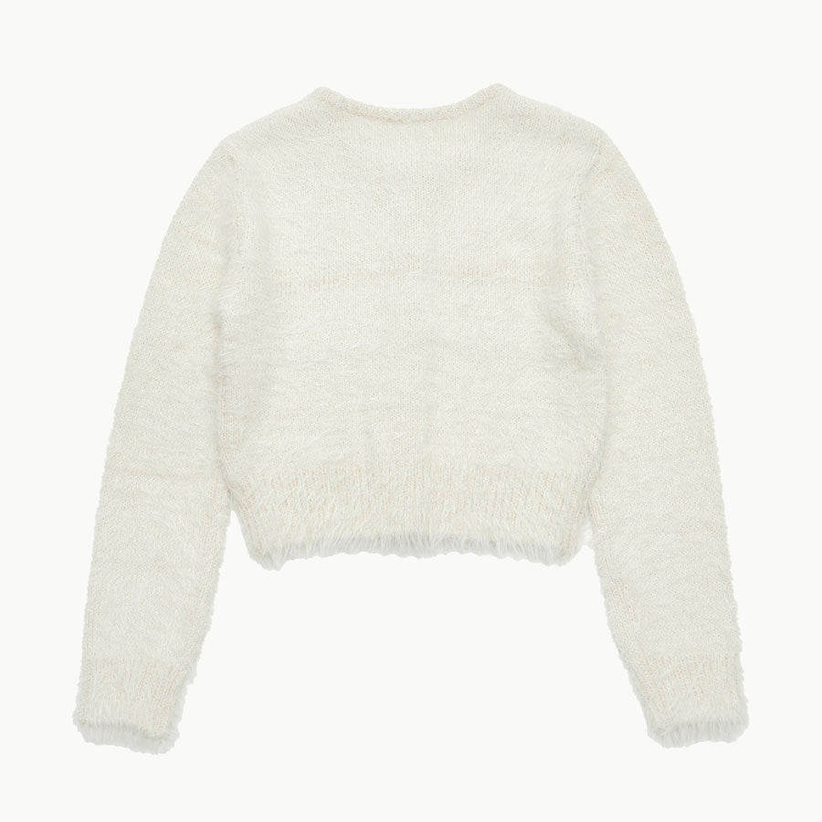 【AMOMENTO/アモーメント】<br>SHAGGY CROPPED CARDIGAN <br>AM24FWW03CD