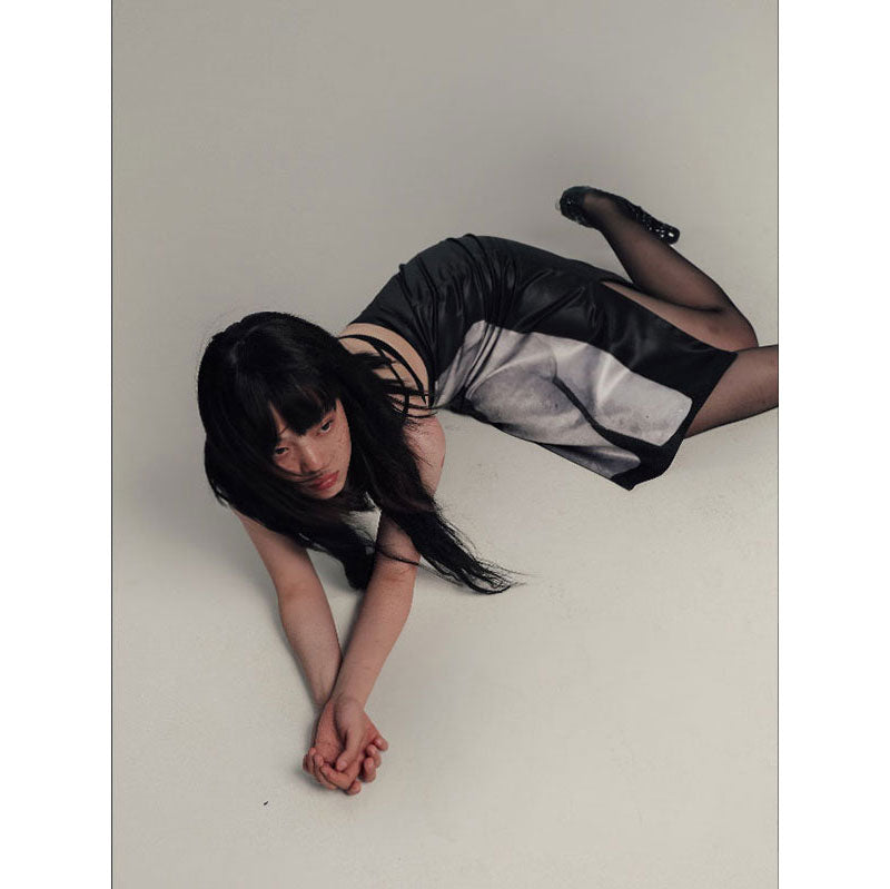 【JOHN/ジョン】Black Sculpture Print Midi Skirt <br>JNSK211015
