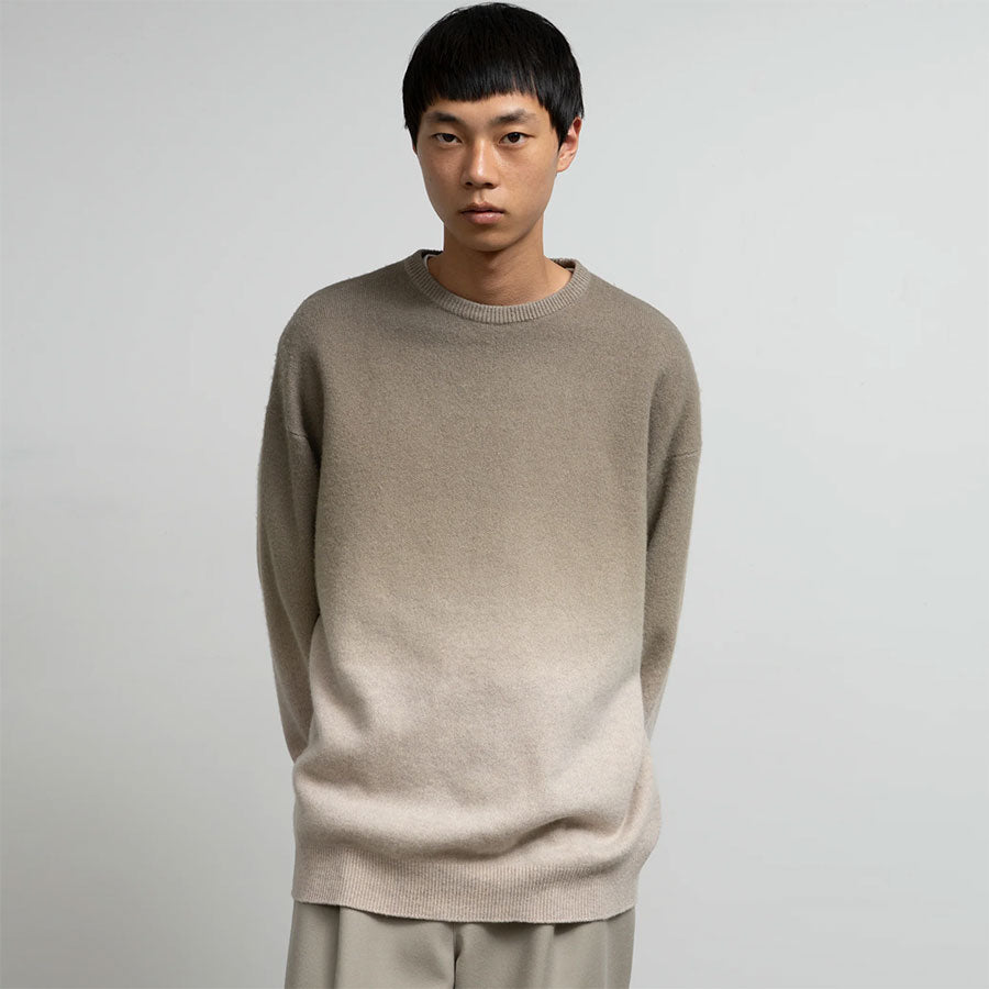 【Graphpaper/グラフペーパー】<br>Gradient Dyed Wool Crew Neck Knit <br>GU253-80492