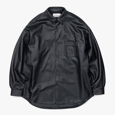【Graphpaper/그래프 페이퍼】<br> Sheep Leather Oversized Shirt<br> GM233-50048 