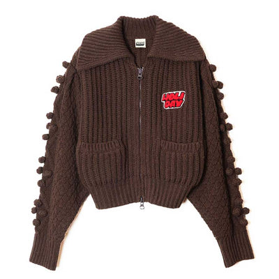 【HOLIDAY/ホリデイ】<br>WOOL PONPON ZIP-UP KNIT JACKET (TWO STEPS) <br>25204030