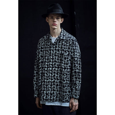 【Y's for men×MASSES】<br> COTTON PIGMENT PRINT OPEN COLLAR SHIRT <br>ML-B91-044