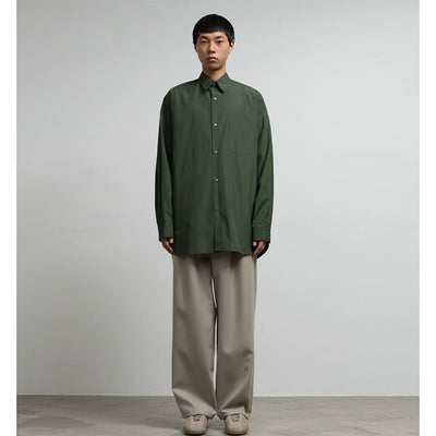 【Graphpaper/グラフペーパー】<br>Silicon Poplin Oversized Regular Collar Shirt <br>GM253-50180