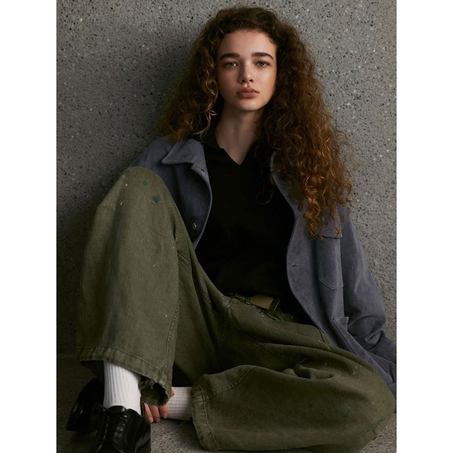 【HERILL/ヘリル】<br>Goat suede Railroad Chore Jacket <br>26-011-HL-8000-10