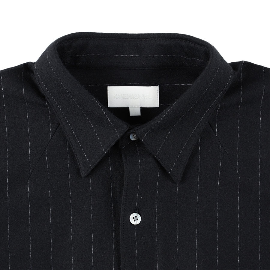 【KANEMASA PHIL./カネマサフィル】<br>36G Ideal Wool Stripe Shirt <br>KM24A-048