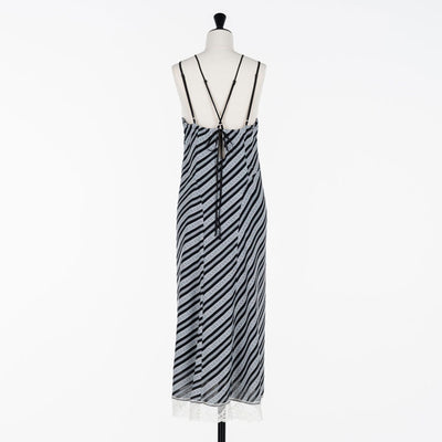 【FETICO/フェティコ】 <br>Lace jaquard stripe slip dress <br>FTC254-0806A
