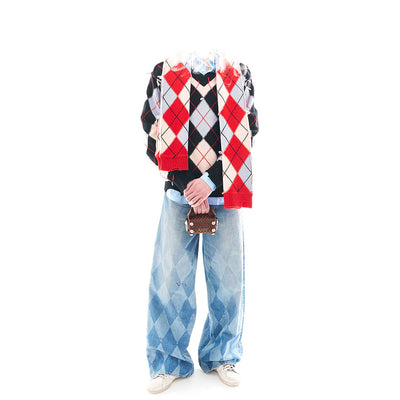【M A S U/エムエーエスユー】<br>DIAMOND SCRAPED SWEATER <br>M25F9KN001