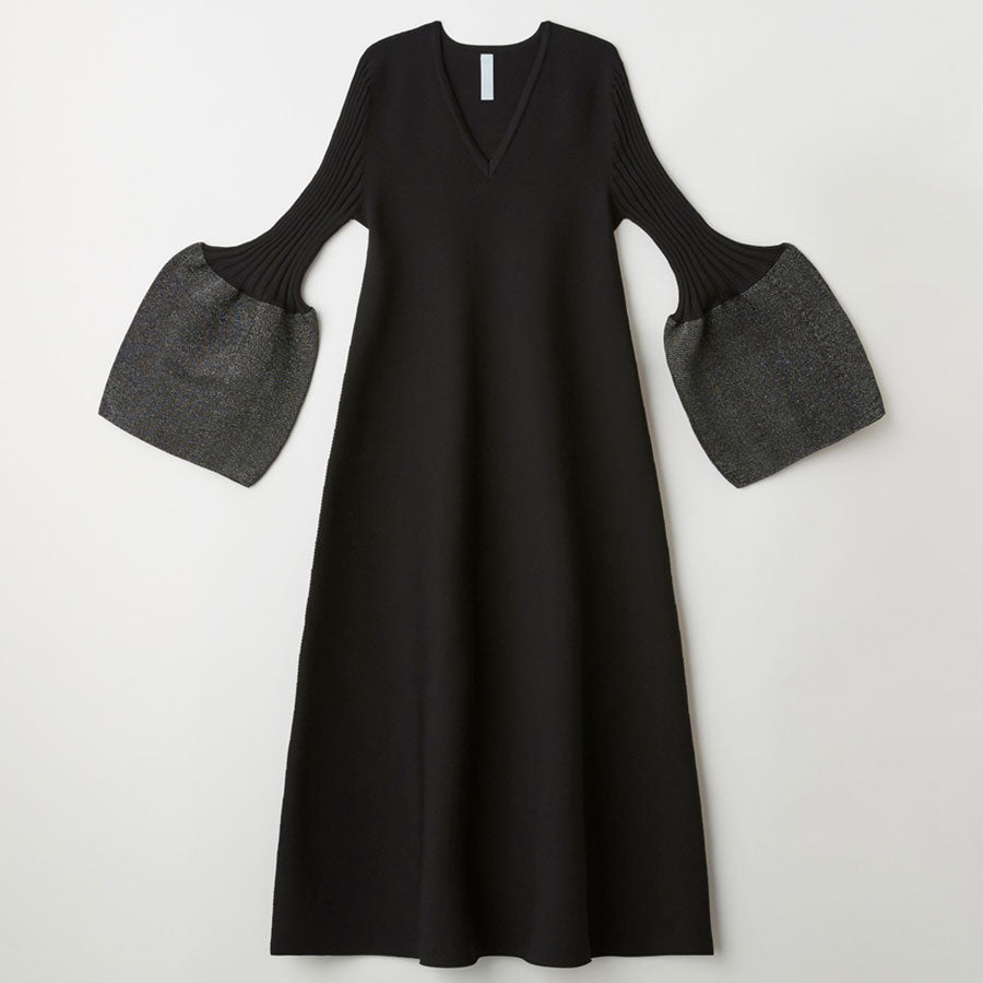 【CFCL/シーエフシーエル】<br>POTTERY GLITTER LONG BELL SLEEVE FLARE DRESS <br>CF006KH136