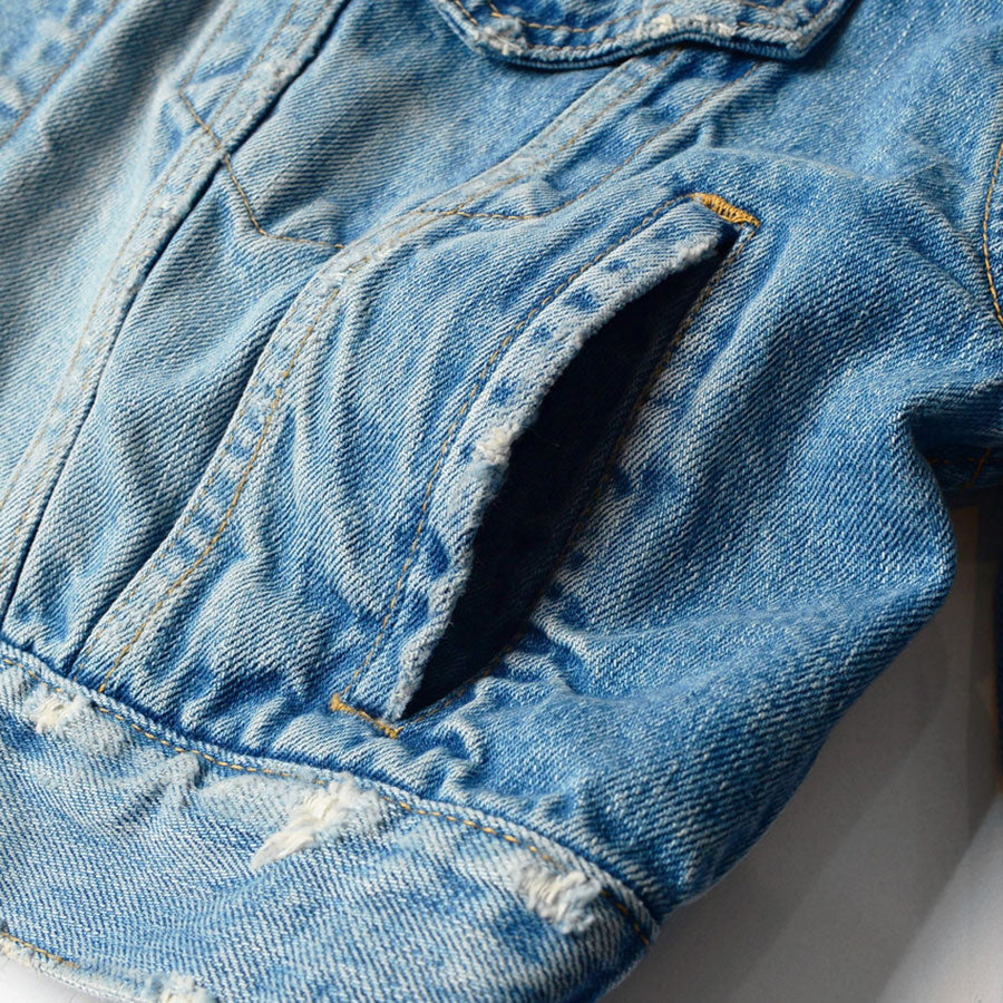 SALE 30%OFF ! 【HOLIDAY/ホリデイ】DAMAGE DENIM PADDED SHOULDER 