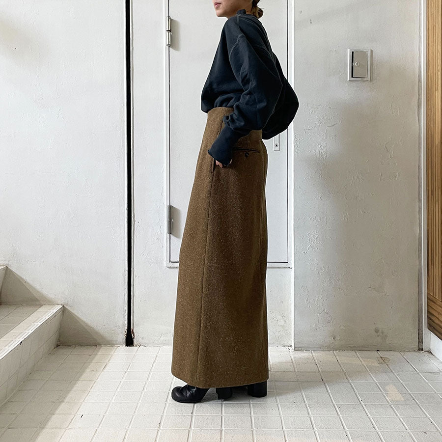【INSCRIRE/アンスクリア】<br>Wool Long Skirt <br>I23AW-SK48B