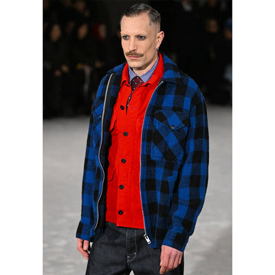 【JUNYA WATANABE MAN】<br>ウールチェック製品縮絨FILSON Wネーム ZIP UP ブルゾン <br>WP-J011-051