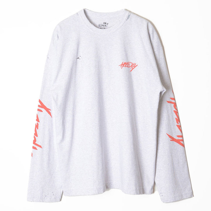トップス HOLIDAY SUPER FINE DRY L/S T-SHIRT SUPER FINE DRY DAMAGE L/S T-SHIRT (FRIENDS' HOLIDAY