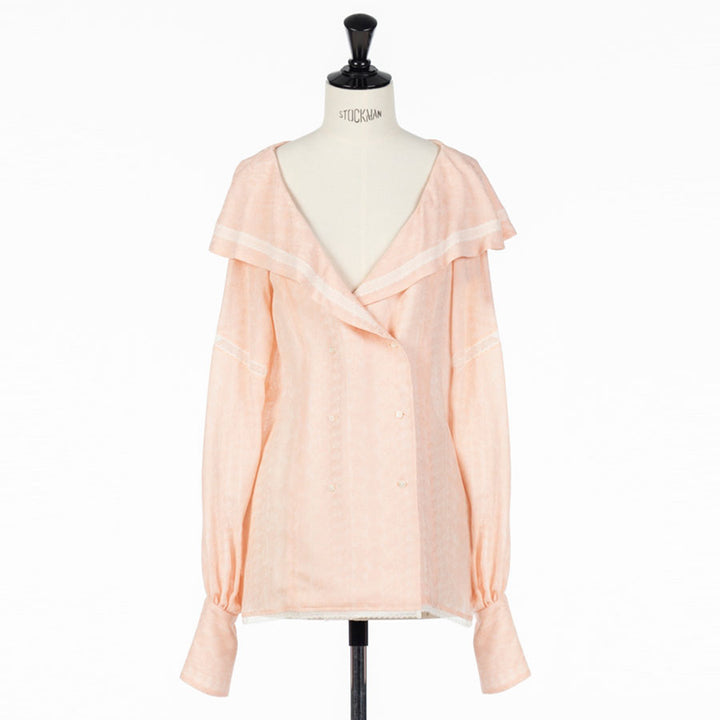 FETICO/フェティコ】LACE JACQUARD SAILOR COLLAR BLOUSE FTC262-0104