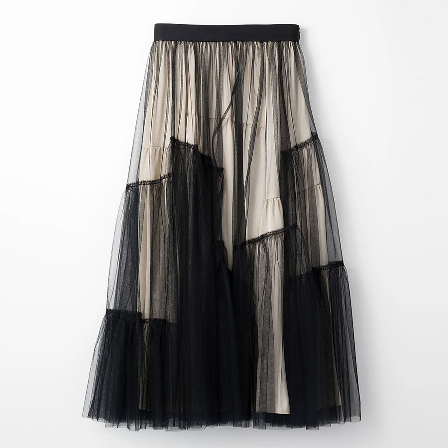 【MURRAL/ミューラル】<br>Leaf vein tulle skirt <br>2320809020