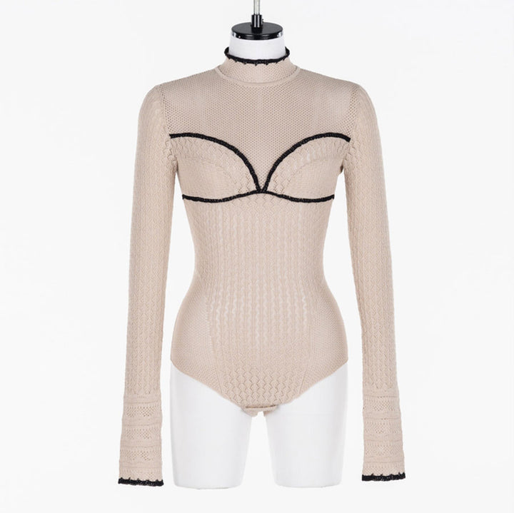 FETICO　LACE KNIT HIGH NECK BODYSUIT　パープル FETICO LACE KNIT HIGH NECK BODYSUIT パープル