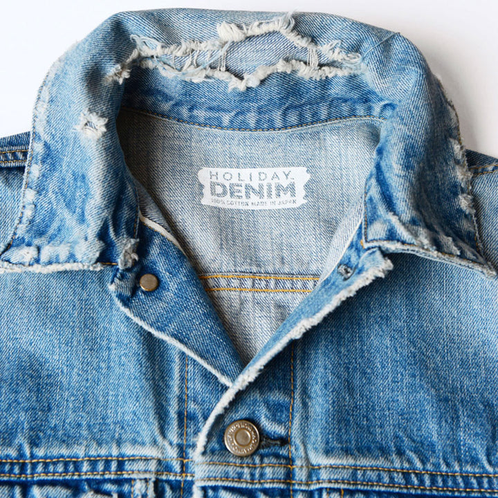 SALE 30%OFF ! 【HOLIDAY/ホリデイ】DAMAGE DENIM PADDED SHOULDER