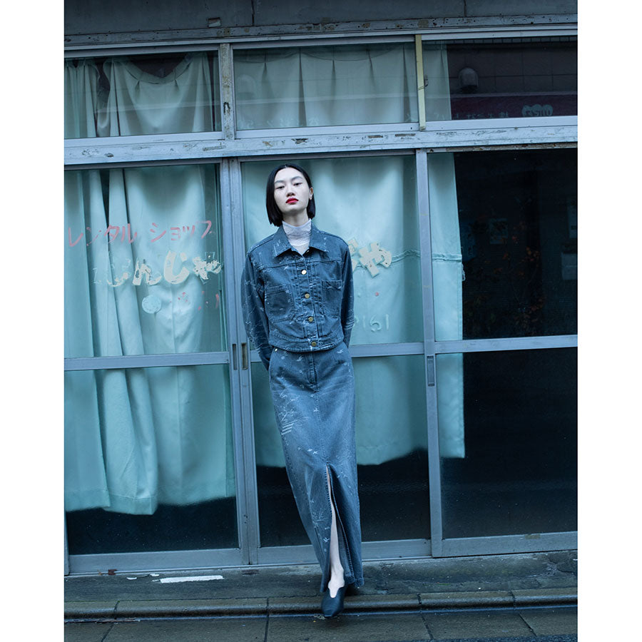Mame Kurogouchi/マメ】Nature Pattern Jacquard Short Denim