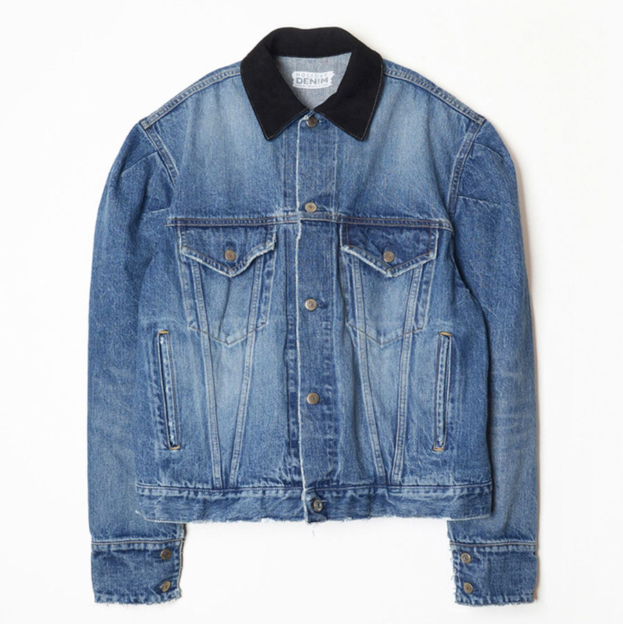 【HOLIDAY/ホリデイ】<br>DAMAGE DENIM PUFF JACKET <br>24202002