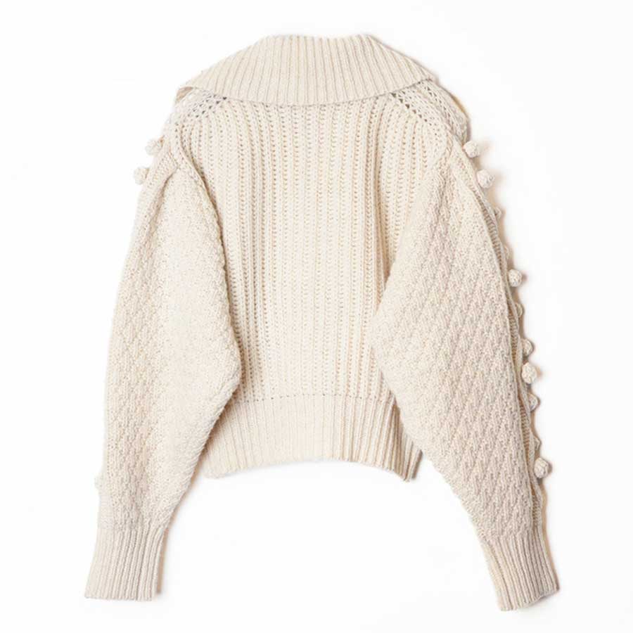 【HOLIDAY/ホリデイ】<br>WOOL PONPON ZIP-UP KNIT JACKET (TWO STEPS) <br>25204030