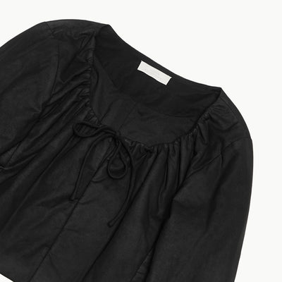 【AMOMENTO/アモーメント】<br>SHEER SHIRRING PADDED TOP <br>AM24FWW01TO