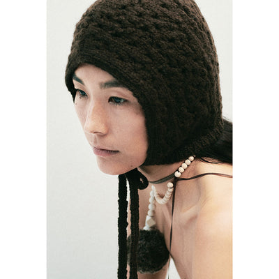 【AMOMENTO/アモーメント】<br>CROCHET KNIT BONNET <br>AM24FWW06AC