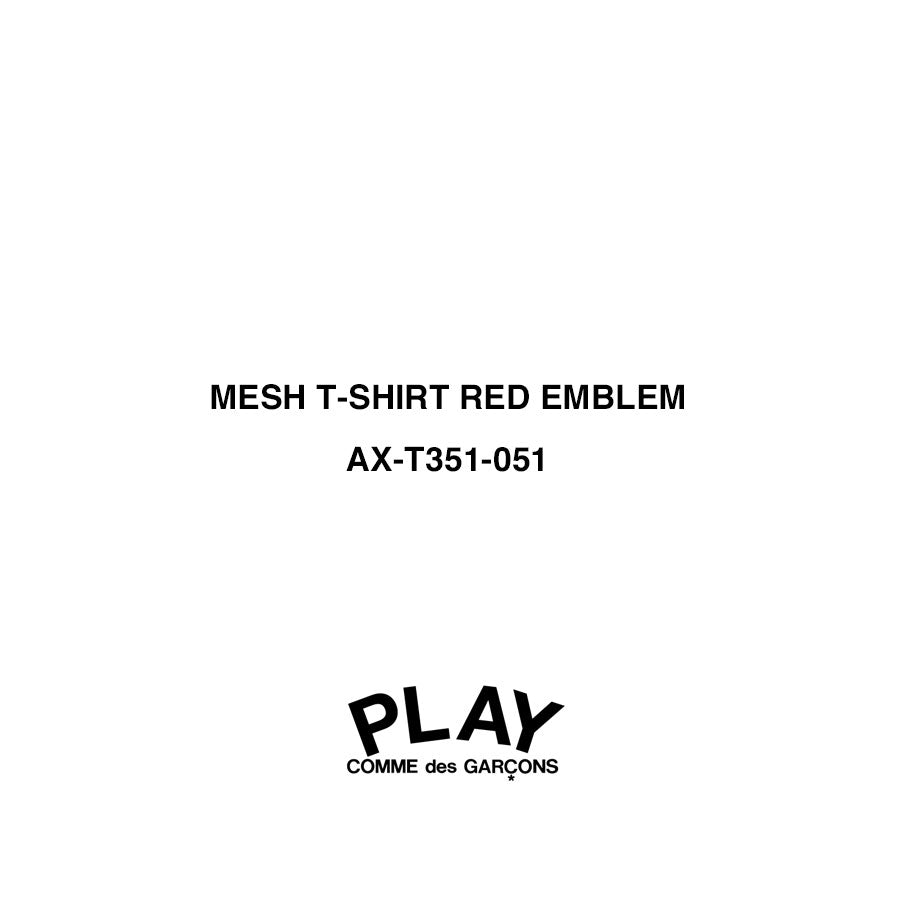 【PLAY COMME des GARCONS】<br>MESH T-SHIRT RED EMBLEM <br>AX-T351-051