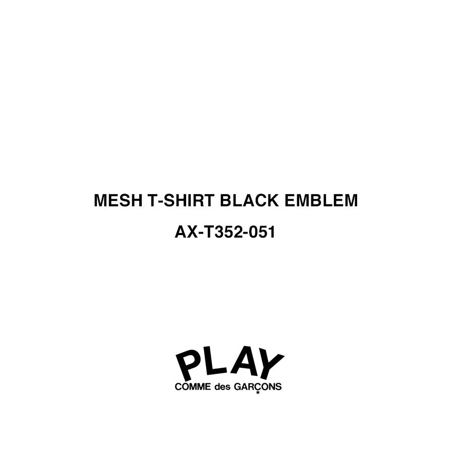 【PLAY COMME des GARCONS】<br>MESH T-SHIRT BLACK EMBLEM <br>AX-T352-051