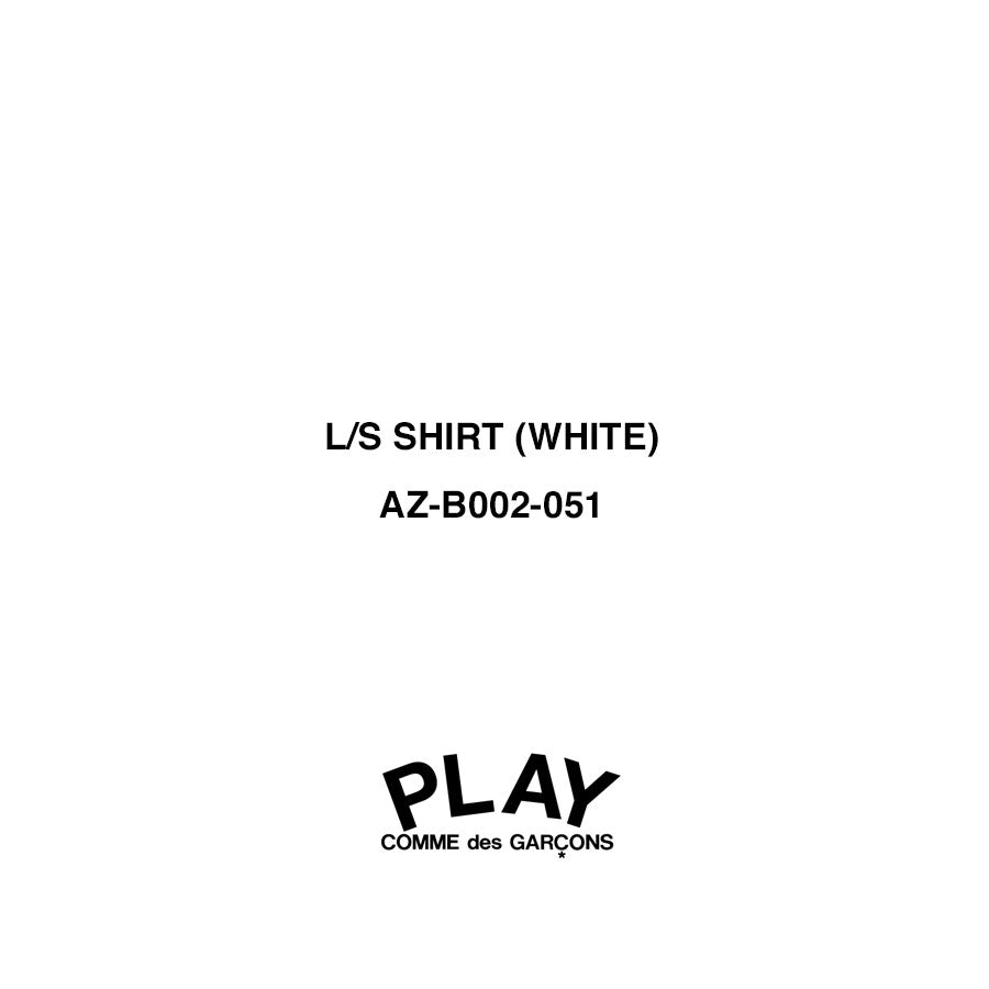 【PLAY COMME des GARCONS】<br>L/S SHIRT (WHITE) <br>AZ-B002-051