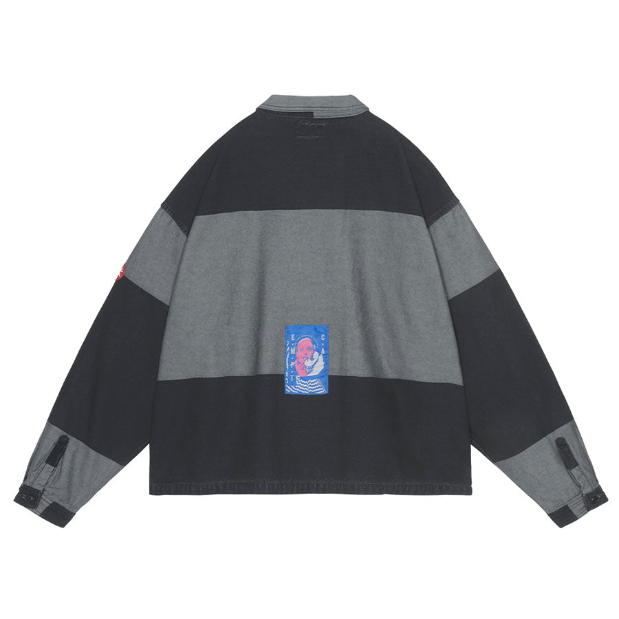 【C.E/シーイー】<br>OVERDYE STRIPE SHORT SHIRT JACKET <br>CES28JK21