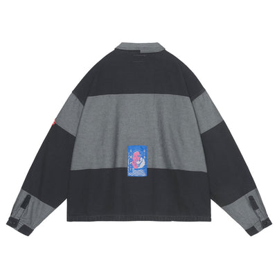 【C.E/シーイー】<br>OVERDYE STRIPE SHORT SHIRT JACKET <br>CES28JK21