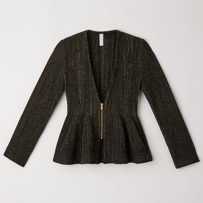 【CFCL/シーエフシーエル】<br>HYPHA GLITTER COLLARLESS ZIP JACKET <br>CF010KD045JP00