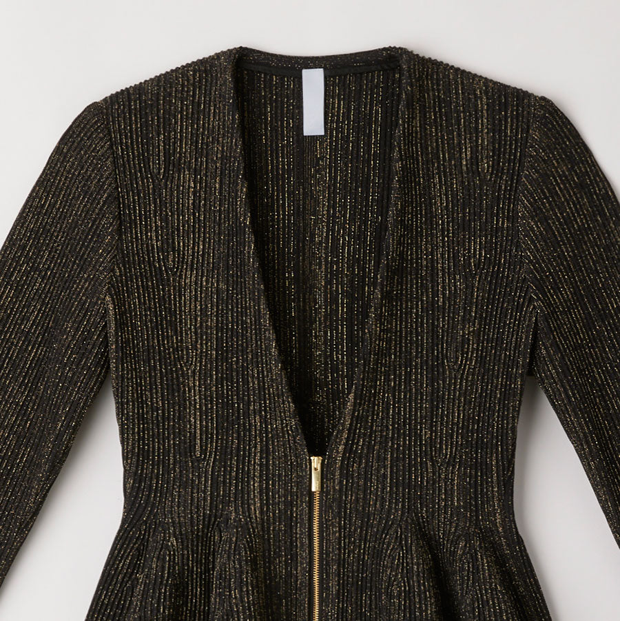 CFCL新品 【定価15万】 ZIP JACKET ジャケット CFCL/シーエフシーエル】HYPHA GLITTER COLLARLESS ZIP JACKET